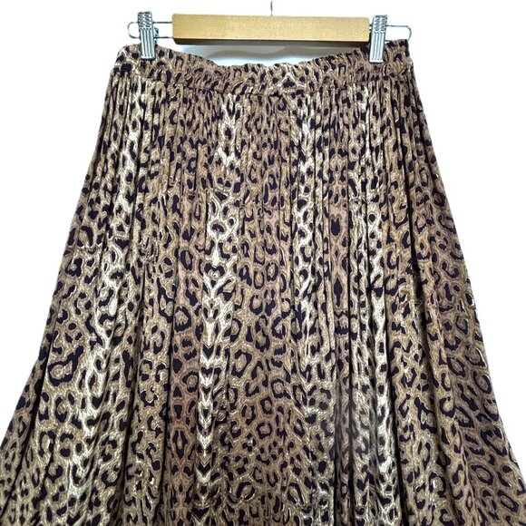 The Avenue Y2K Leopard Print Boho Crinkle Skirt VTG - Picture 2 of 6